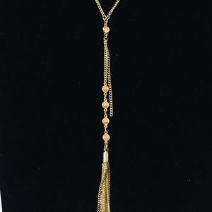 ANN TAYLOR LOFT GOLD TONE AND TASSEL NECKLACE